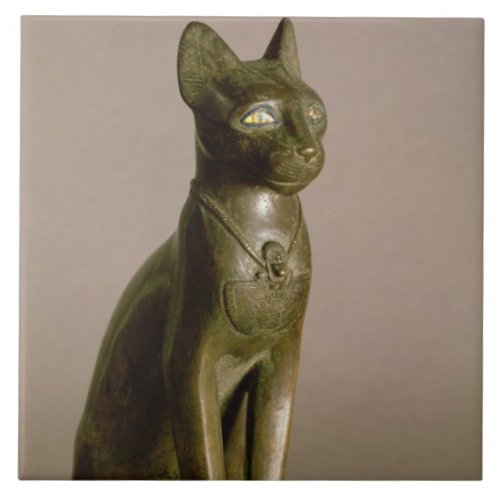 Statuette of a cat representing the goddess Bastet Tile
