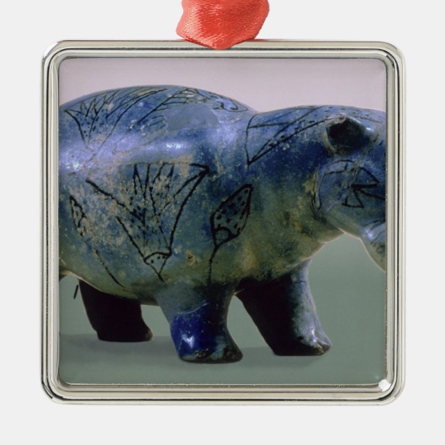 Statuette of a hippopotamus metal ornament (Front)