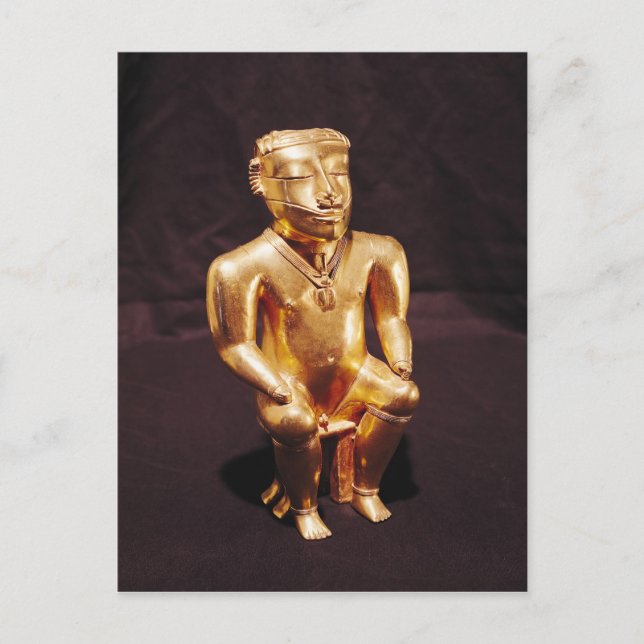 Statuette of a seated man, Quimbaya Postcard (Front)