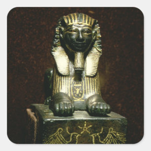 Statuette of a sphinx of King Tuthmosis III, New K Square Sticker