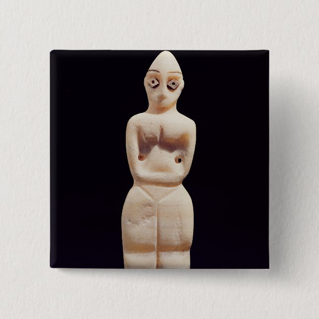 Statuette of a woman, early 4th millennium BC Pinback Button (Front)