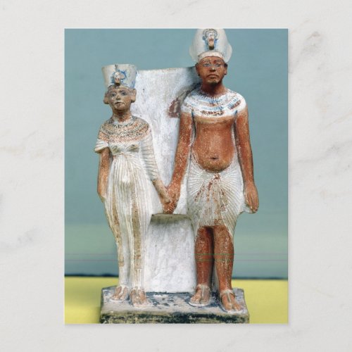 Statuette of Amenophis IV  and Nefertiti Postcard