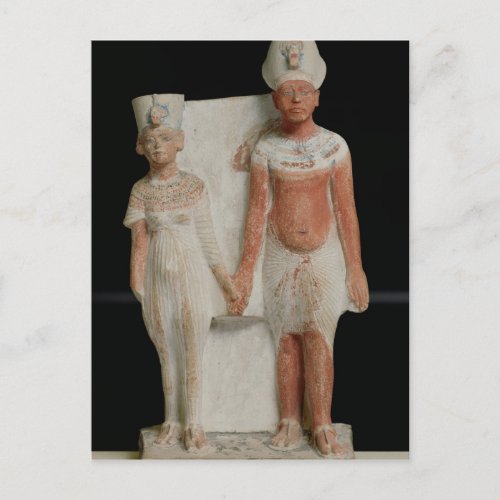 Statuette of Amenophis IV  and Nefertiti Postcard