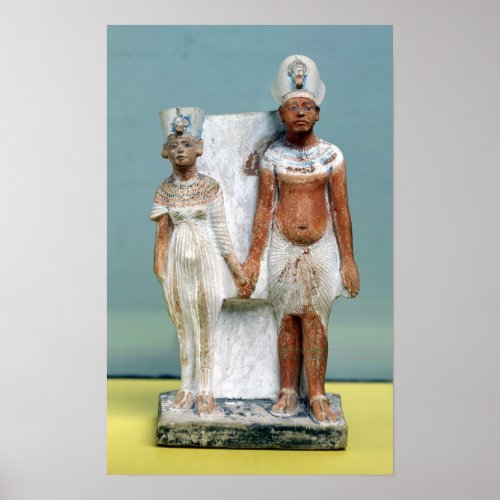 Statuette of Amenophis IV  and Nefertiti Poster