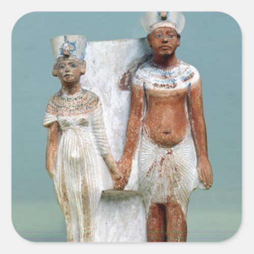 Statuette of Amenophis IV  and Nefertiti Square Sticker