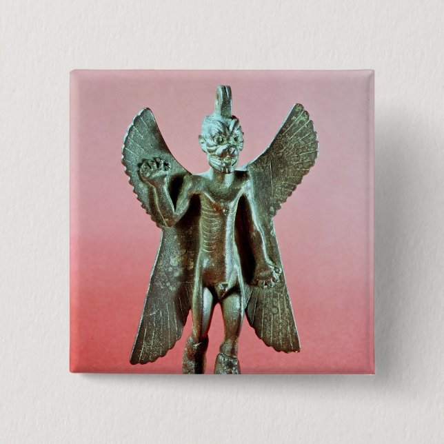 Statuette of Pazuzu, an Assyrian wind demon Pinback Button (Front)