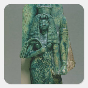 Statuette of Queen Tiye, wife of Amenophis III, Ne Square Sticker