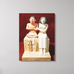 Statuette of the dwarf Seneb and his family Canvas Print