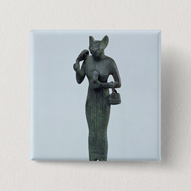 Statuette of the goddess Bastet Button (Front)