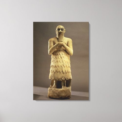 Statuette of the official or steward Ebih_Il worsh Canvas Print