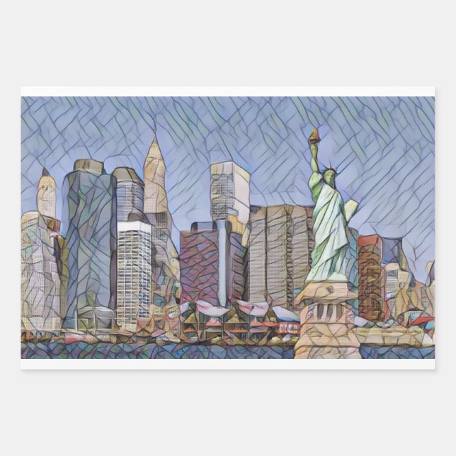 Statur Of Liberty by Mirsat Karabel Wrapping Paper Sheets (Front)