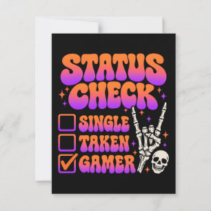 Status check gamer humor for gaming fans invitation