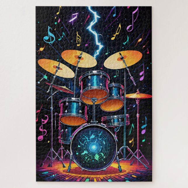 Status Cymbals Drum Set Jigsaw Puzzle (Vertical)