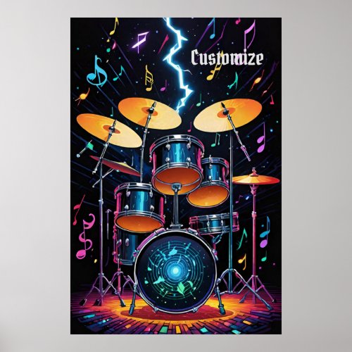 Status Cymbals Drum Set Poster