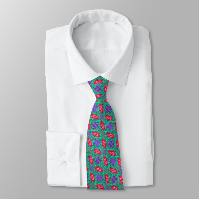 Status for men art neck tie (Tied)
