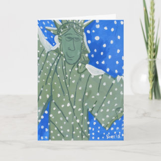 Status of Liberty in the Snow by Joel Anderson Holiday Card