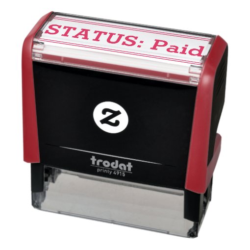 "STATUS Paid" Rubber Stamp Zazzle