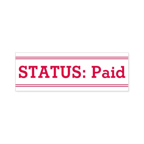 STATUS Paid Rubber Stamp