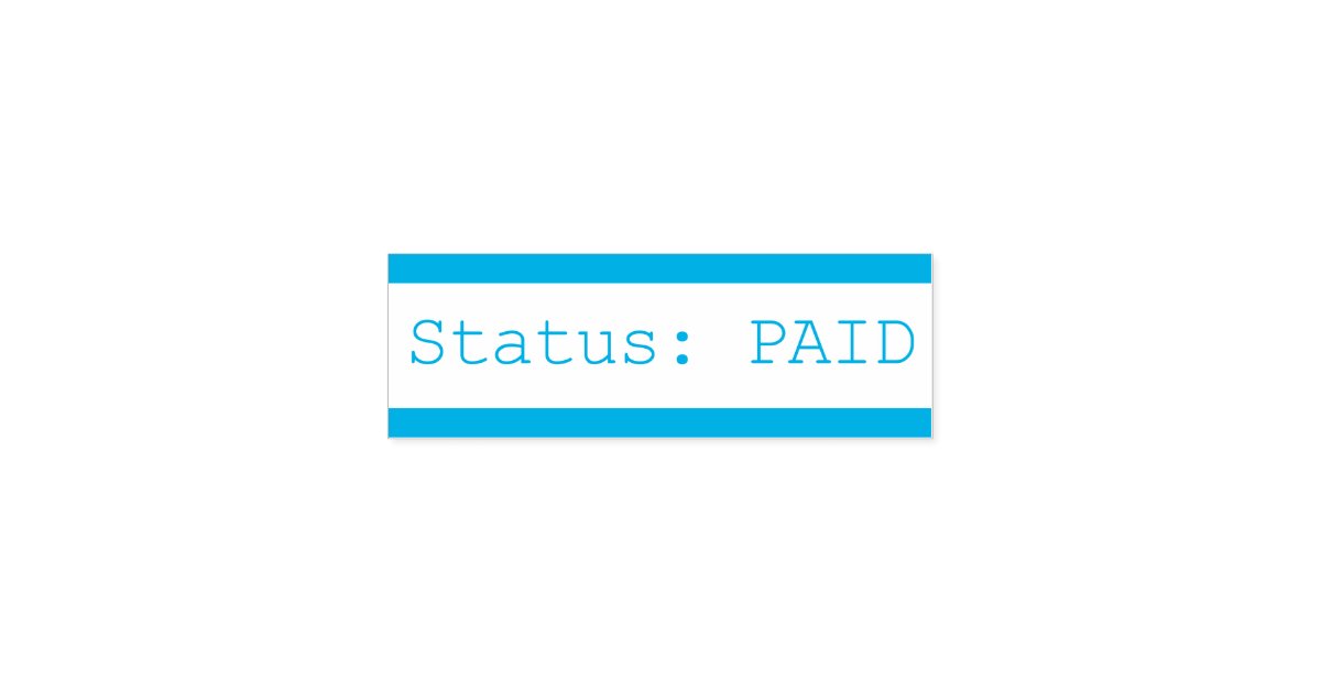 "Status PAID" Rubber Stamp Zazzle