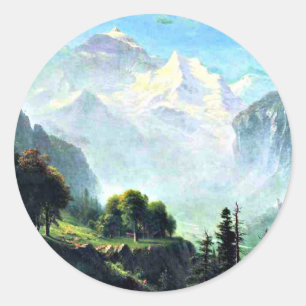 Staubbach Falls near Lauterbrunnen Switzerland Classic Round Sticker