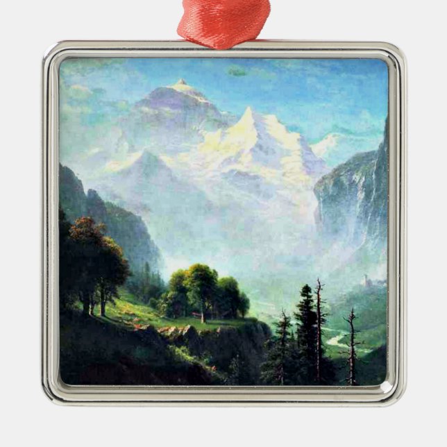 Staubbach Falls near Lauterbrunnen, Switzerland Metal Ornament (Front)