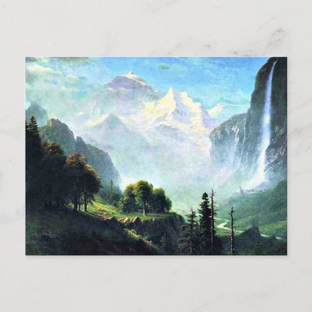 Staubbach Falls near Lauterbrunnen Switzerland Postcard (Front)