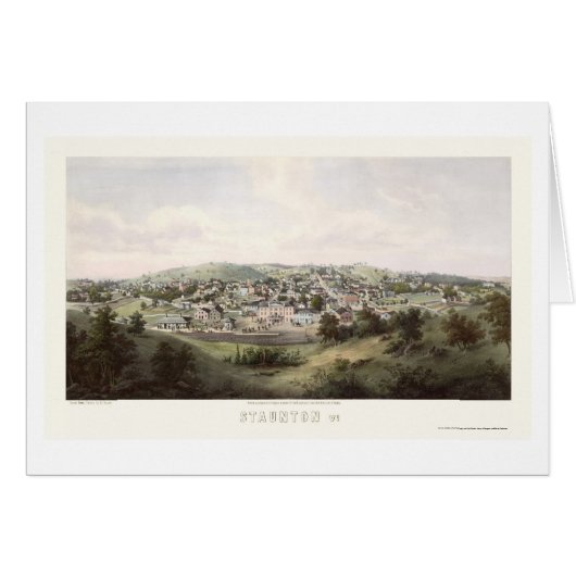 Staunton, VA Panoramic Map - 1857 Cards (Front Horizontal)