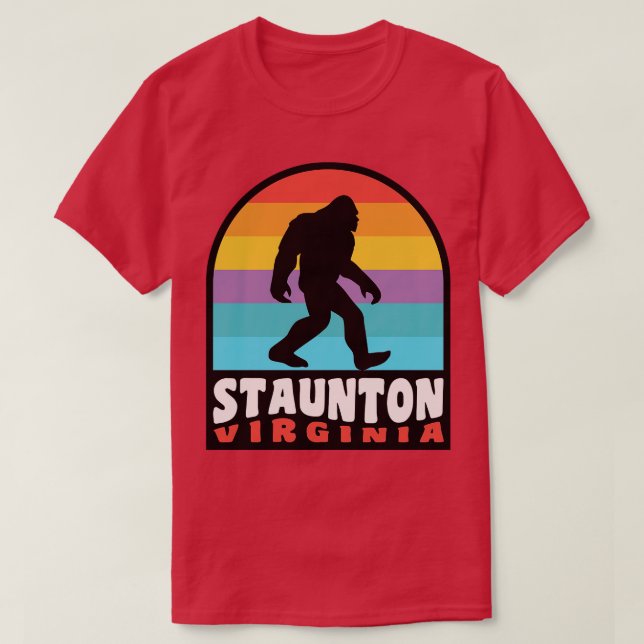 Staunton Virginia Retro Sunset T-Shirt (Design Front)