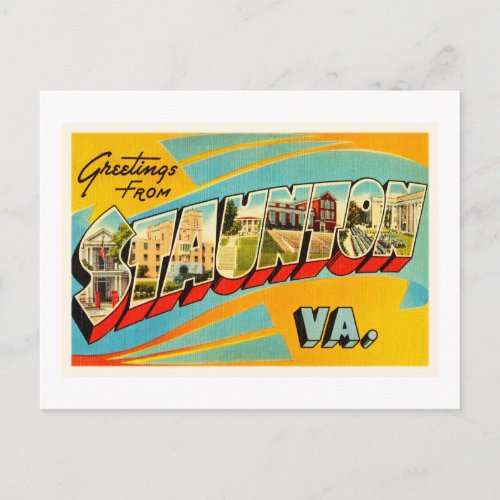 Staunton Virginia VA Old Vintage Travel Postcard_ Postcard