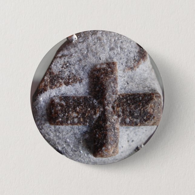 Staurolite , perfect crystal intersection pinback button (Front)