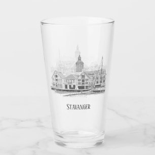 Stavanger Norway Beautiful Streetscape Beer Glass