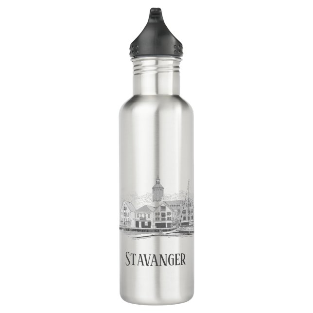 Stavanger Norway Beautiful Streetscape Stainless Steel Water Bottle (Right)