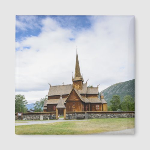 Stave church in Lom Norway magnet