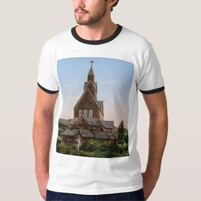 Stave Church in Norway (c. 1900) T-Shirt (Front)