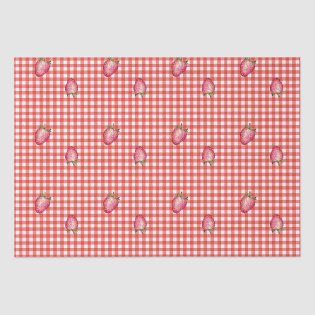 Stawberry Barn Red Gingham Tissue Paper (Front)