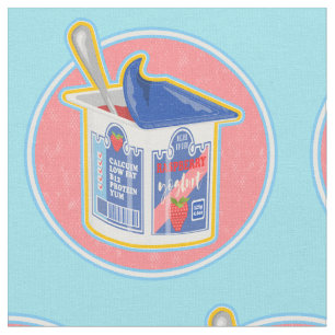 Stawberry yogurt fabric