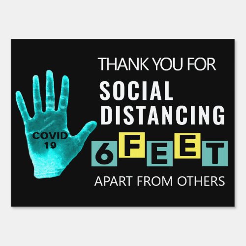Stay 6 Feet Apart Social Distance Covid 19 Safety Sign