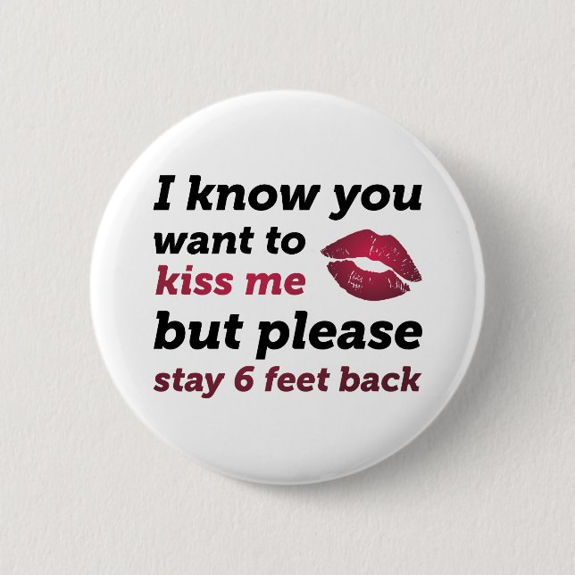Stay 6 Feet Back Button (Front)