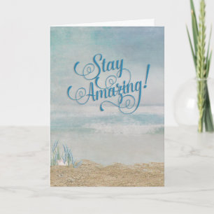stay amazing birthday beach with seashell card