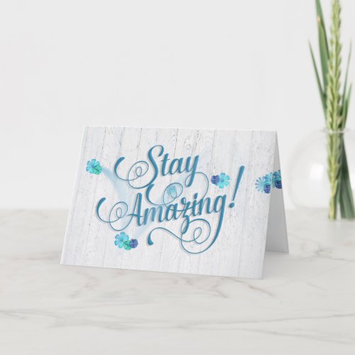 stay amazing birthday daisies on wood card