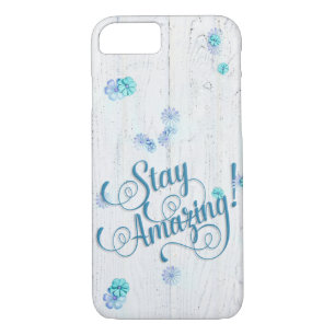Stay Amazing with daisies on wood iPhone 8/7 Case