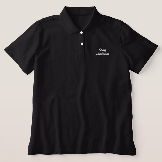 ‘Stay Ambitious’ Men's Motivational Polo T-Shirt (Design Front)