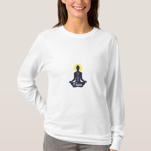 stay at home and meditate T_Shirt