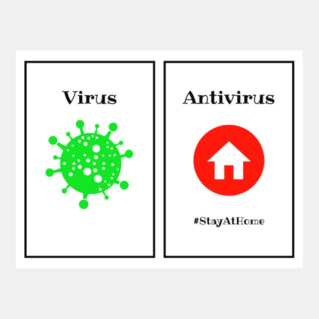 Stay At Home Antivirus Postcard Template (Front)