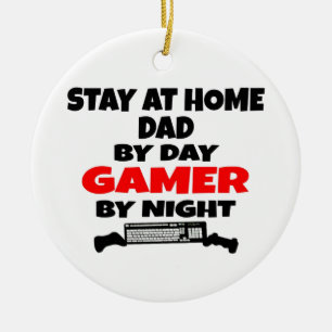 Stay at Home Dad Gamer Ceramic Ornament