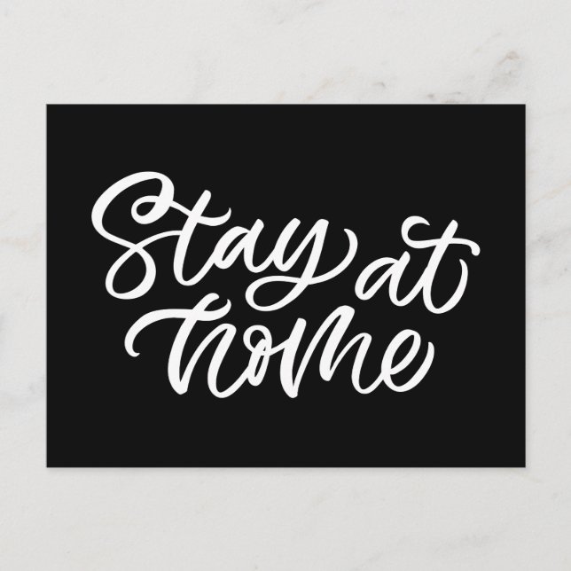 Stay At Home | Fancy Font Postcard (Front)