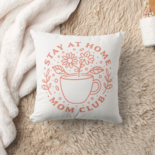 Stay at home mom club SAHM tradwife Throw Pillow (Blanket)
