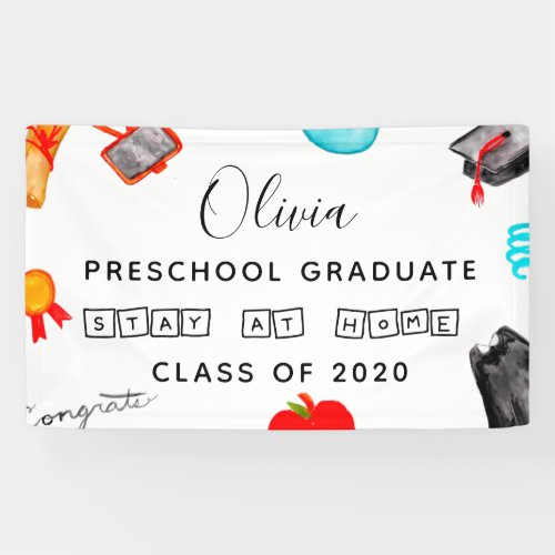 âœStay at Homeâœ Preschool Graduation 2020 Banner