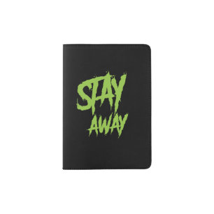 Stay away wall paint neon green passport holder