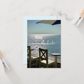 Stay Awhile | Coastal Beach Bar Postcard